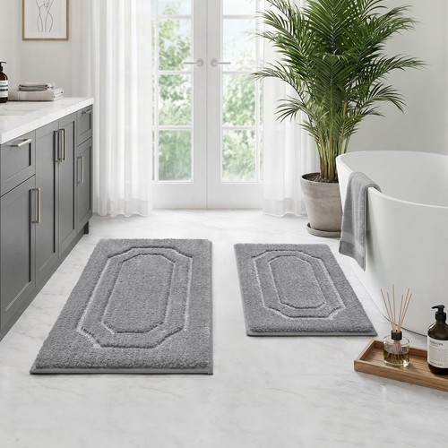 Grey bathroom rugs set extra - rugs,